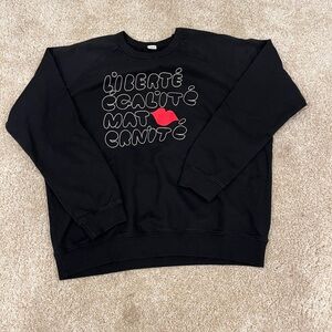 Clare V. Liberté Égalité Maternité sweatshirt XL NWOT
